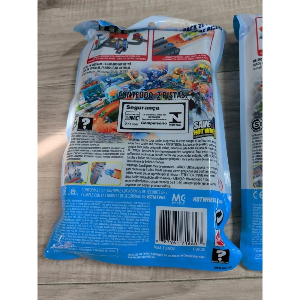 2 NEW Hot Wheels City Track Pack Straight Piece & Intersection Pack hotwheels